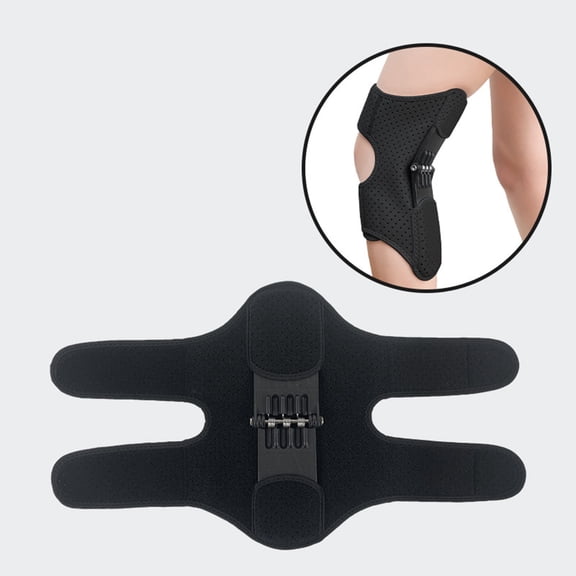 Knee Assistive Device, 2026 Upgraded Knee Protection Booster Brace with Spring, Patella Stabilizer Pad for Joint Pain Relief Walk Support (Black, Large)
