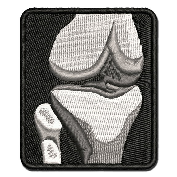 Knee Bones Joint X-Ray Applique Multi-Color Embroidered Hook & Loop Patch - 3 Inch Medium