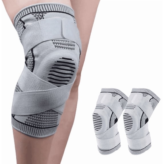 The Knee Brace Bone on Bone Support,One Pair with Adjustable Non-Slip Straps (Gray,Extra Extra Extra Large)