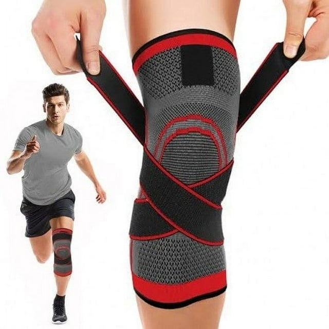 Knee Brace Compression Sleeve with Patella Stability Straps