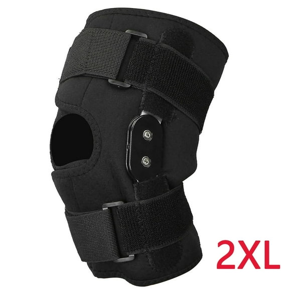Knee Brace Hinged Compression Sleeve Joint Support Open Patella Stabilizer Wrap 2XL