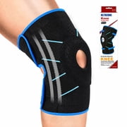 HLTHZONE Adjustable Knee Brace with Side Stabilizers, Compression Knee Support for Meniscus Tear, Arthritis, ACL LCL Injury & Knee Pain Relief for Men & Women, Size L