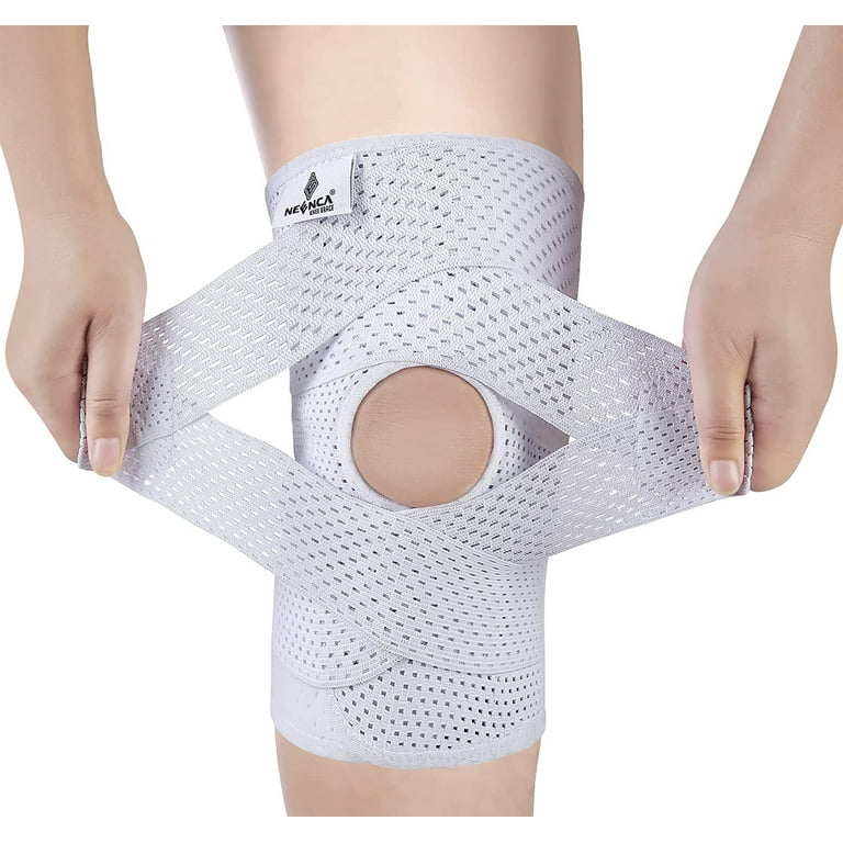 Knee Brace for Knee Pain Compression Knee Support with Air Mesh Fabric Adjustable Knee Wrap with Side Stabilizers Ultra Soft Bandage for Sports
