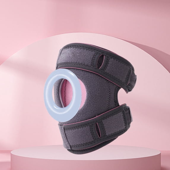 Knee Brace with Side Stabilizers and Patella Support, Adjustable Compression Knee Support Sleeve for Daily Activities and Exercise,1,Pink,60x16cm / 24x6.3in