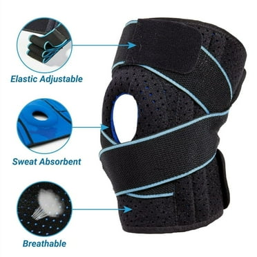 Knee Brace Sleeve with Side Stabilizers, Adjustable Knee Braces and Supports with Patella Gel Pads