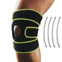 Knee Brace Support for Arthritis, ACL, LCL, MCL, Sports Exercise, Meniscus Tear Injury Recovery - Side Stabilizers Open Patella - Best Comfort Fit Adjustable Neoprene Wrap (Green)