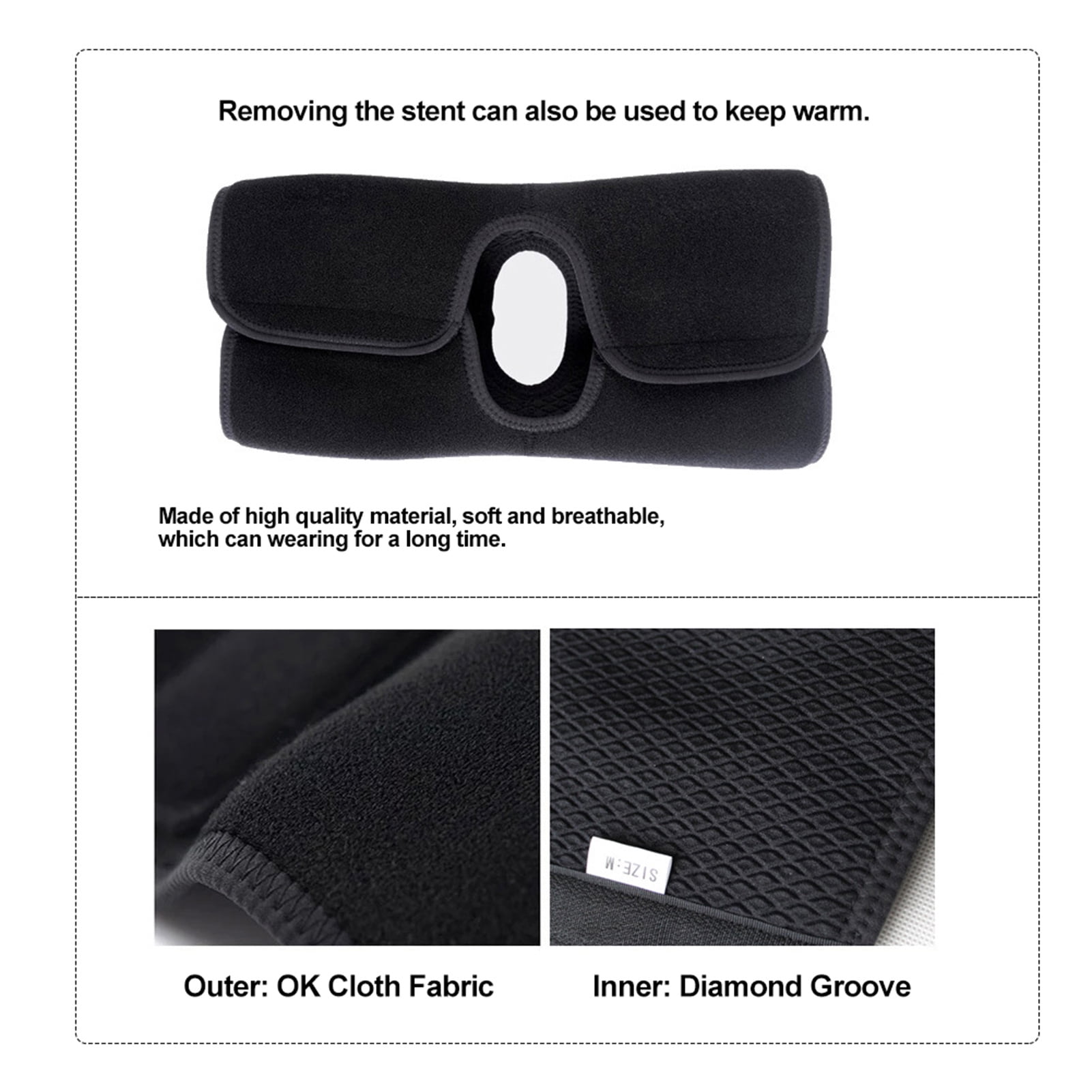 Knee Brace Support, Compression Knee Sleeves With Angle Plate And Side