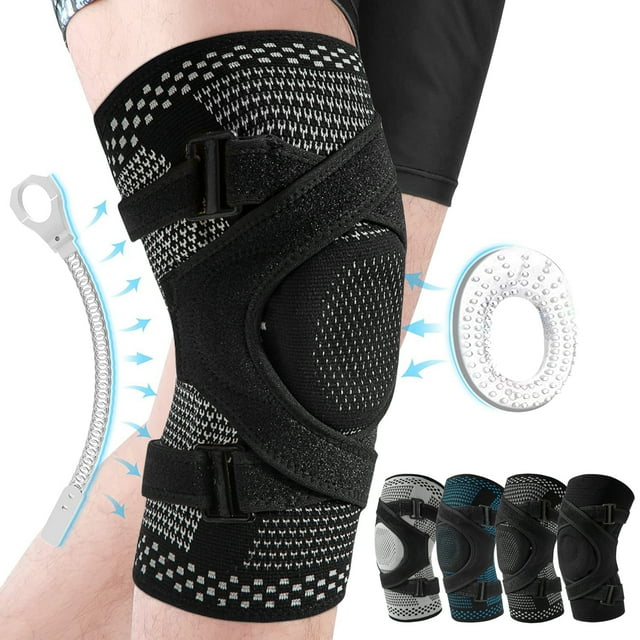 Knee Brace Support with Straps Side Stabilizers & Patella Gel Pad