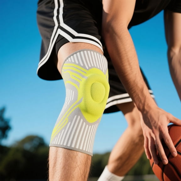 Knee Brace With Spring Support Adjustable Compression Knee Sleeve For Running Hiking Sports Joint Protection And Stability