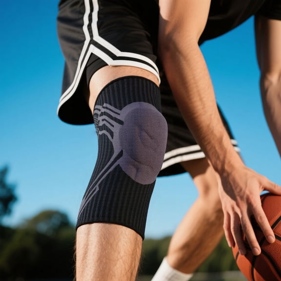 Knee Brace With Spring Support Adjustable Compression Knee Sleeve For Running Hiking Sports Joint Protection And Stability