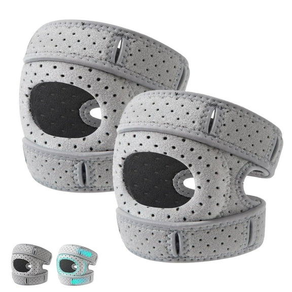 Knee Brace for Women Men Adjustable Knee Support with Side Stabilizers,Patella Knee Brace with Patella Gel Pads for Running, Sports, Workouts (2, Gray, Large)