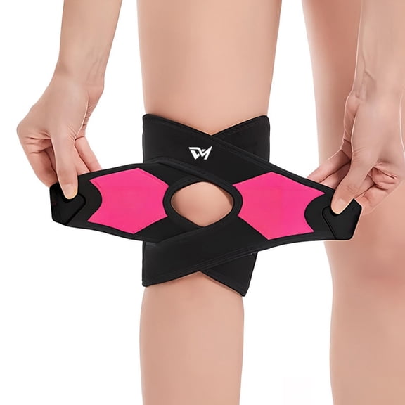 Knee Brace for Women Men Knee Pain Meniscus Tear Arthritis Patella Dislocation Best Osteoarthritis Adjustable Compression with Memory Stabilizers Breathable for Injury Recovery(2Pcs),Hot Pink