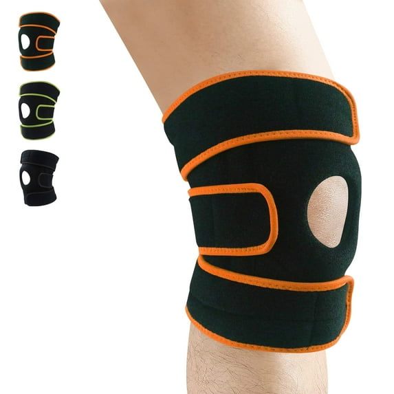 Knee Brace for Men and Women, Adjustable Knee Brace Support, Compression Sleeve for Meniscus Tear, ACL, Arthritis, Joint Pain, Runner, Sport, Orange