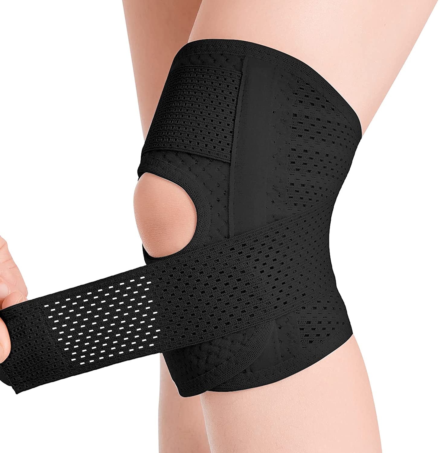 Knee Brace with Side Stabilizers Relieve Meniscal Tear Knee PainArthritis  Joint Pain Relief reathable Knee Support, Left