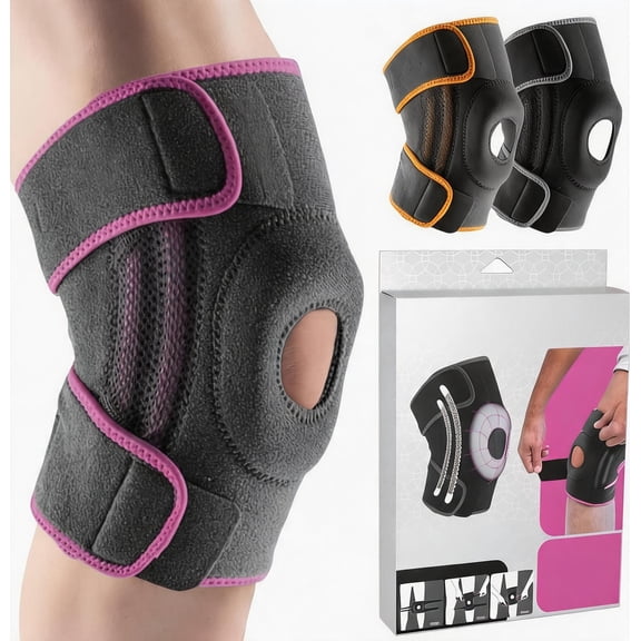 Knee Brace with Side Stabilizers and Patella Gel Pads for Maximum Support and Fast Recovery Large Orion