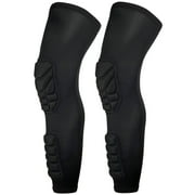 Knee Calf Padded 2 Pack Compression Leg Sleeve Thigh Sports Protective Gear Shin Brace Support for Football Basketball Volleyball Soccer Baseball Tennis Youth Kids Adult