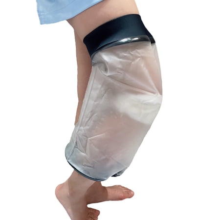 Knee Cast Cover for Shower, Waterproof Shower Bandage and Cast Protector for Knee Replacement Surgery, AGL Post Surgery, Wound, Burns Watertight Protection Reusable