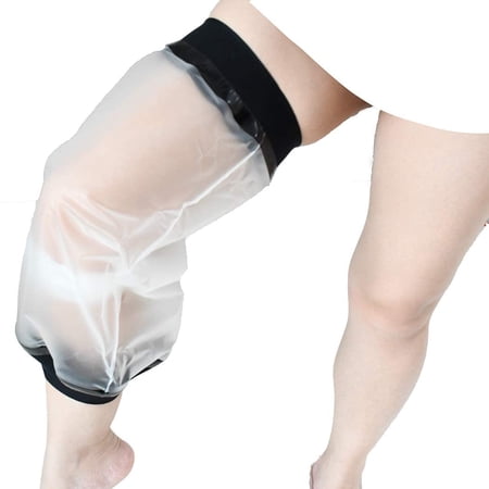 Knee Cast Cover for Shower Large Size, Waterproof Knee Shower Protector for Knee Replacement Surgery, Wound, Burns Reusable New Upgraded