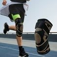 thumbnail image 1 of Knee Compression Sleeve Nylon Knitted Support | Adjustable Strap | Copper-Infused Material | Non-Slip | Joint | Black | Single Piece | 30-36cm | Running Basketball, 1 of 6
