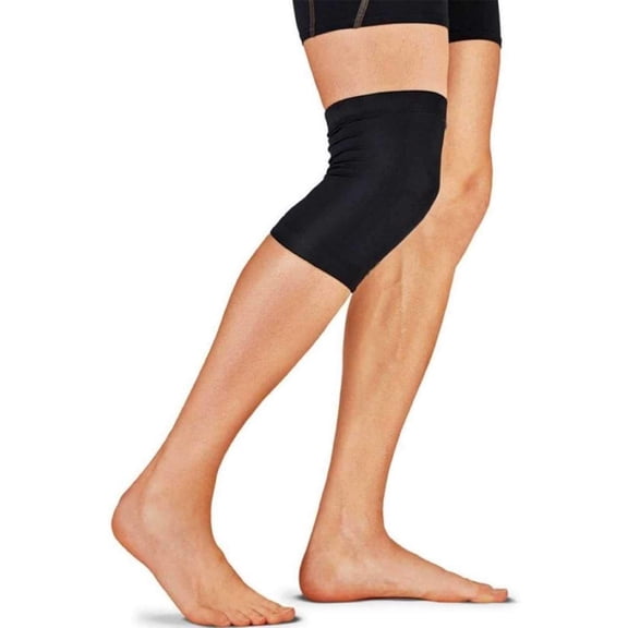 Knee Compression Sleeve - Unisex Leg Compression Sleeves - Calf Guard Shin Splints Boosts Circulation - 1 Pair Black