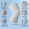 thumbnail image 1 of Knee Compression Technology Technology Sleeve 2-Pack Unisex Supports for Women and Men, Breathable Moisture Wicking Charcoal Infused Knee Sleeves for Yoga Gym Workout Running Cycling Hiking Daily Use, 1 of 5