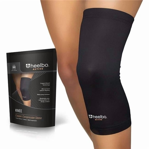 Knee Copper Compression Sleeve - Black - Medium