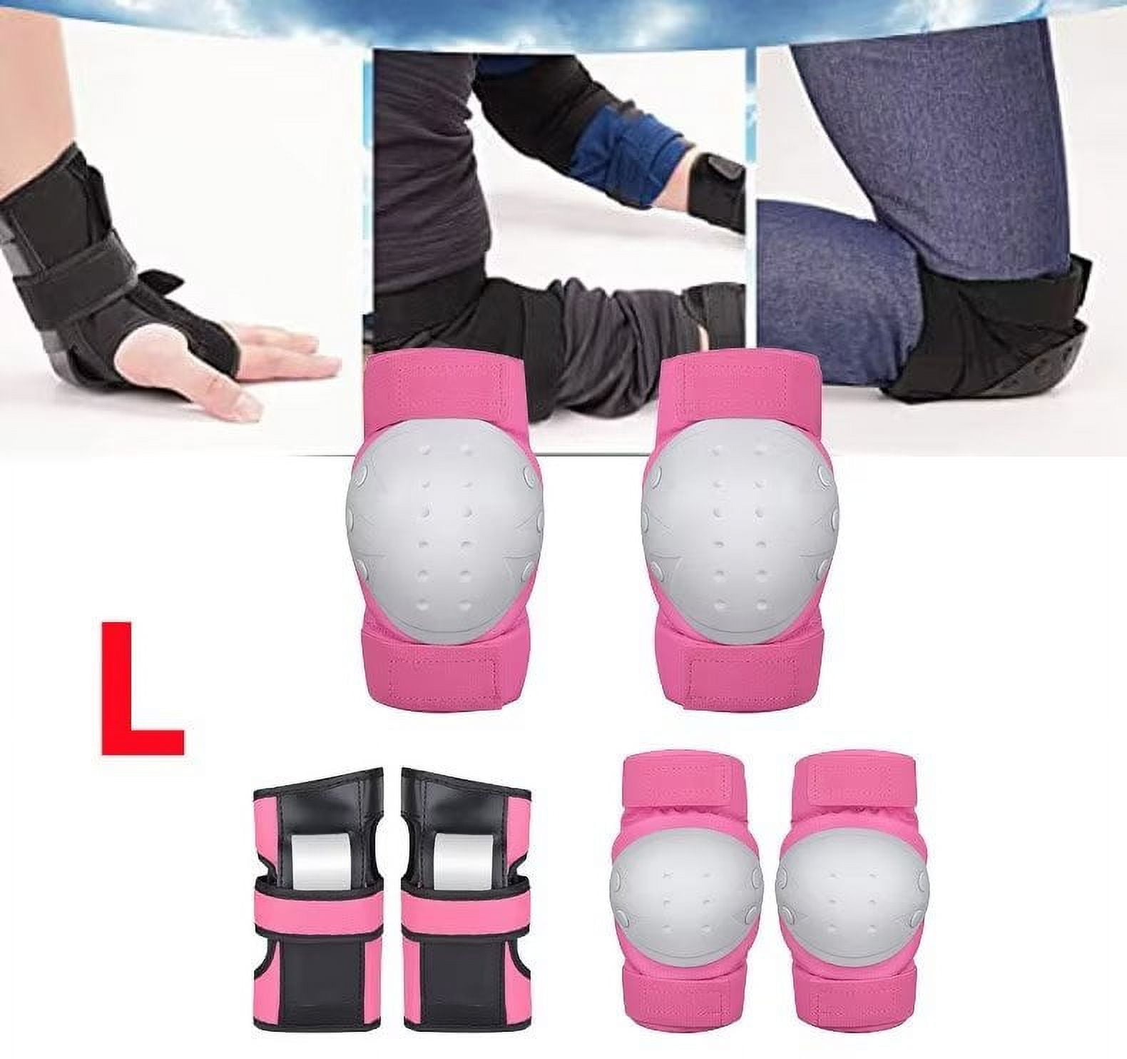 Knee Elbow Pads for Adult/Youth, Knee Elbow Wrist Guards 3 in 1 Protective Gear Set for Roller