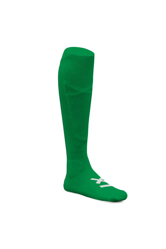 Knee High Athletic Soccer Socks with Patented Shin Guard Pockets (Shin Guards not included) for Soccer, Football, Hockey, Rugby, Baseball Sockapro by Marcy Sports - Green Medium