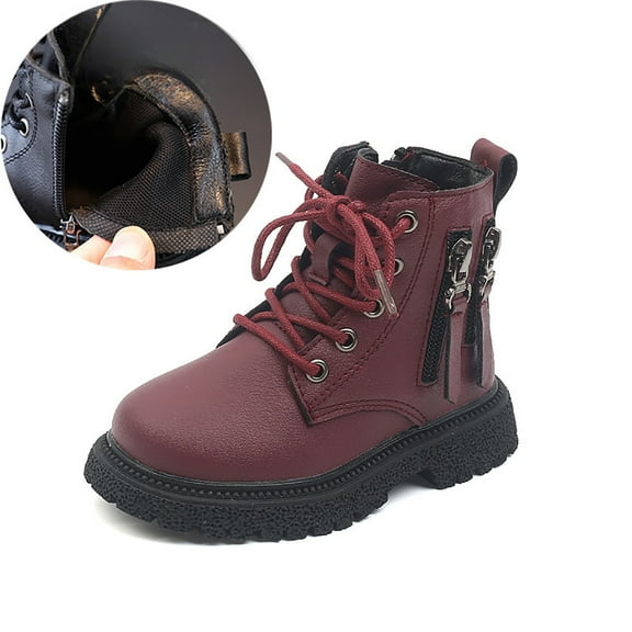 Knee High Boots,Boys Girls Mesh Lace Shoes Fashion Lace Up for Kids Non Breathable Boots for School,Toddler White Boots,01 Wine,4-4.5 Years