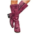 Knee High Boots Leopard Pattern Boots Women's Boots Hiking Boots Women