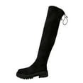 thumbnail image 1 of Knee High Boots Women Chunky Heel Round Toe Tall Boot for Women High Heel Pull Up Long Boots,Color:Black,Size:6, 1 of 9