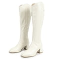 thumbnail image 1 of Knee High Boots Women Chunky Heel Square Toe Tall Boots Women Heeled Side Zipper Long Boots, 1 of 9