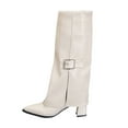 thumbnail image 1 of Knee High Boots Women Thigh High Boots Fashion Pointed Toe Mid Calf Boots With Buckle Detail Comfortable Dress Boots For Fall And Winter Seasons, 1 of 8