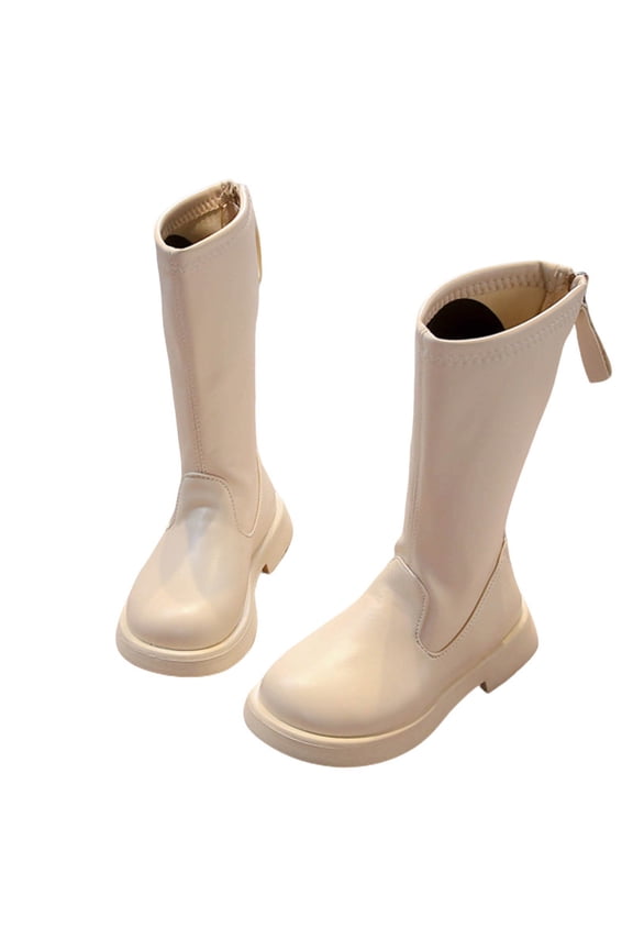 Knee High Boots for Girls Fashion Low Heel Back Zipper Tall Riding Boots for Toddler Little Kids Big Kids
