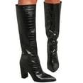 thumbnail image 1 of Knee High Boots for Women 2025 Winter Fall Leather Pointed Toe Chunky High Heel Tall Boots Fashion Dress Boots, 1 of 9