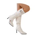 thumbnail image 1 of Knee High Boots for Women Wide Calf Slouchy Tall Boot Kitten High Pointed Toe Side Zipper Winter Fashion, 1 of 8