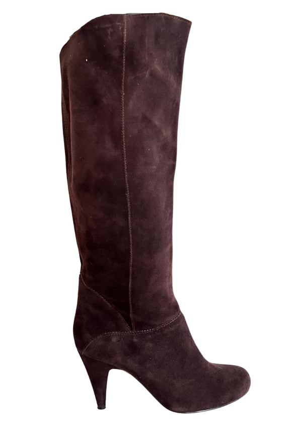 Knee High Brown Suede Boots - Runway Catalog