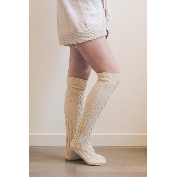 Knee High Cable Knit Socks