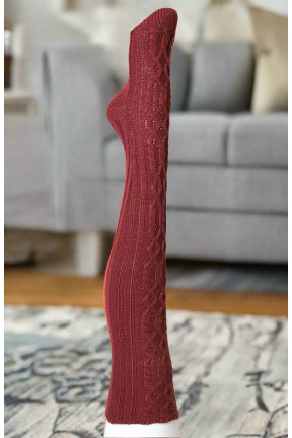 Knee High Cable Knit Socks