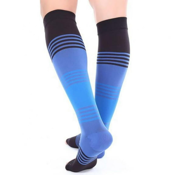Knee High Compression Socks Women's Open Toe Graduated Pressure Quality Ladies Toeless Support Stockings Circulation Nylon For Travel