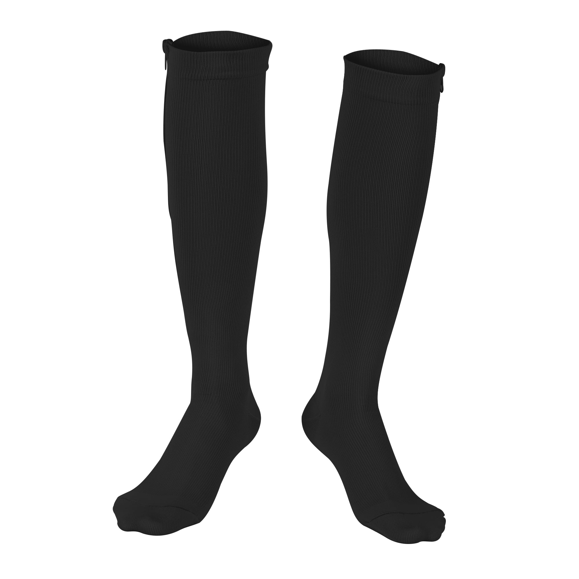 Knee High Compression Stockings 15 20mmhg Zipper Compression Socks For Women And Men Closed 2742