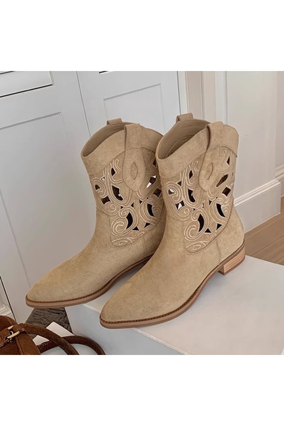 Knee High Cowboy Boots For Women Slim Calf Square Toe Western Boots With Heel Soft & Pull – Comfortable For Riding Rodeo Party Daily Wear