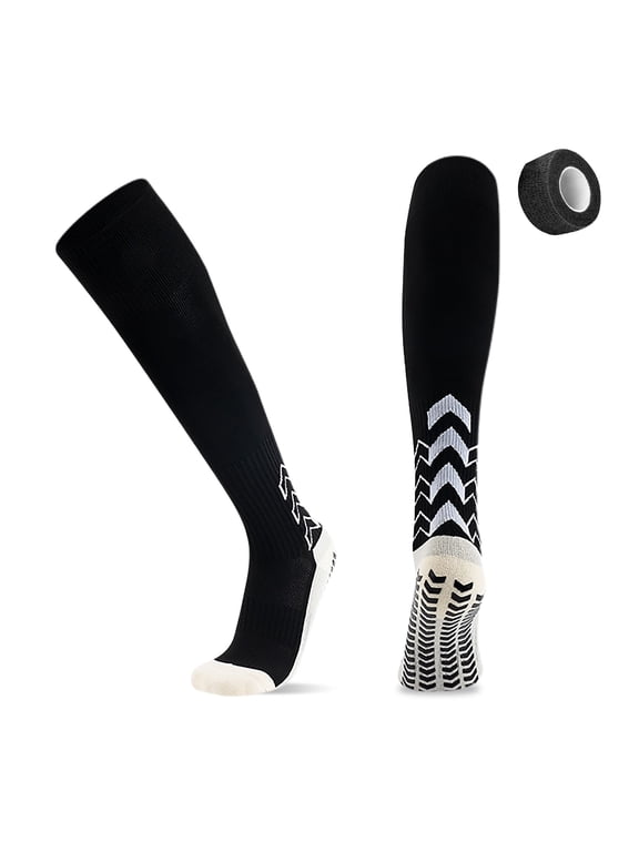 High Grip Football Socks Non Slip Soccer Socks With 1 Rolls Securing Tape Athletic Baseball