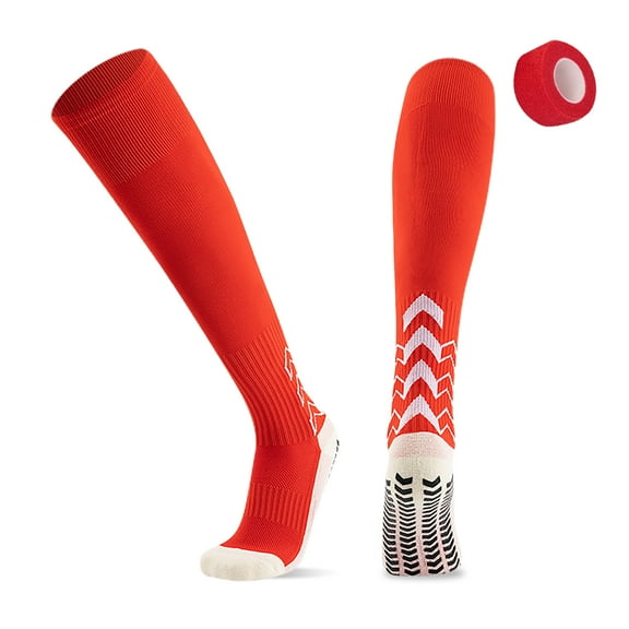 Knee High Grip Football Socks Non Slip Soccer Socks With 1 Rolls Securing Tape Athletic For Baseball Softball Football