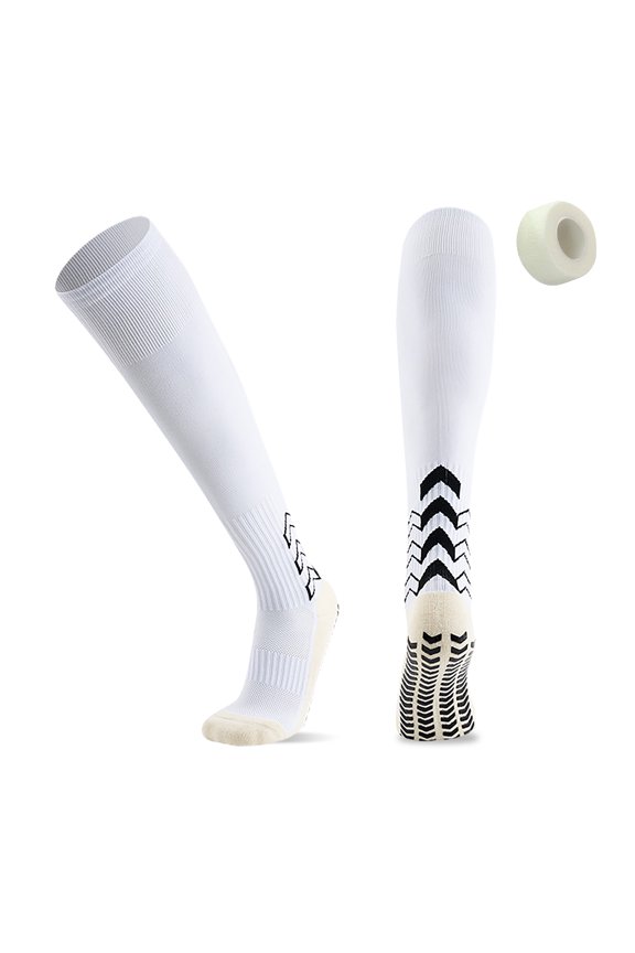 Knee High Grip Football Socks Non Slip Soccer Socks With 1 Rolls Securing Tape Athletic For Baseball Softball Football