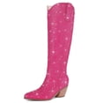 thumbnail image 1 of RONILURN Knee High Rhinestone Cowgirl Boots Sparkly Bling Cowboy Boots for Women Western Chunky Heel Fashion Comfortable Side Zipper, 1 of 9