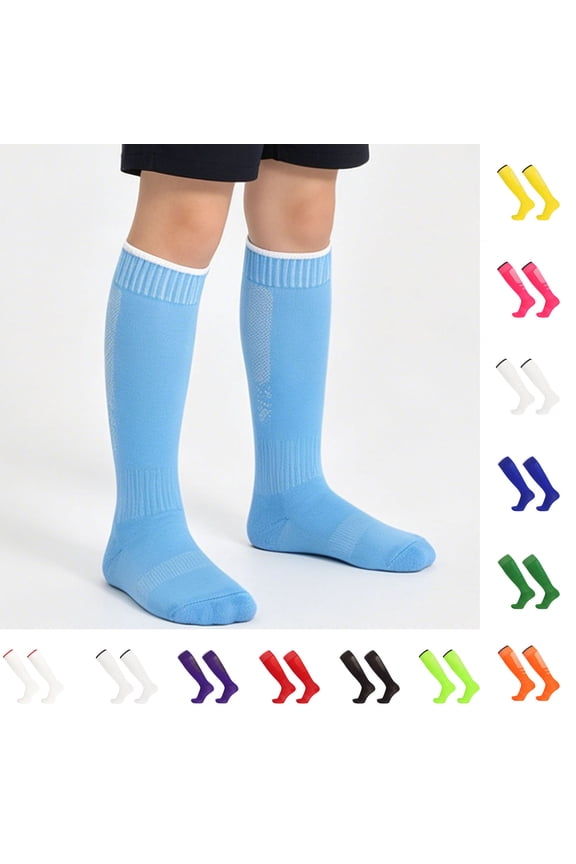 Knee High Soccer Socks for Kids Youth Adults Breathable Football Socks Non-Slip Ribbed Crew Length for Boys Girls Men Women Training Games1Pair