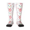 thumbnail image 1 of Knee High Socks for Men and Women, Bohemian Funny Rabbit Flower Love Althletic Compression Socks, Support Long Tube Socks for Outdoor Sport, Calf Socks, High Stockings for Women Men, 1 of 7