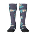 thumbnail image 1 of Knee High Socks for Men and Women, Light Bulbs Pattern blue Althletic Compression Socks, Support Long Tube Socks for Outdoor Sport, Calf Socks, High Stockings for Women Men, 1 of 7