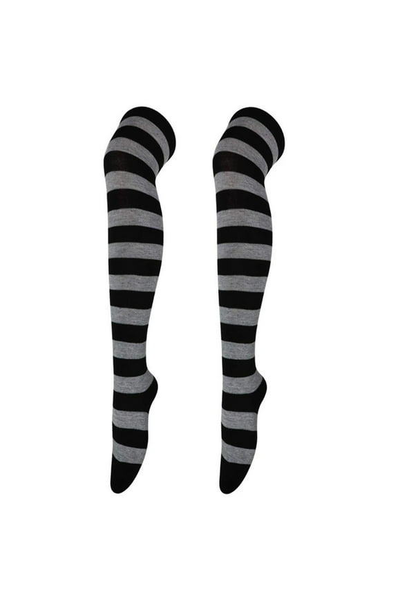Knee High Socks Striped Socks Women Thigh High Stockings Thigh High Socks Extra Long Thigh Highs Thigh High Socks for Women Striped Stockings Thick Thigh High Socks Striped Thigh High Socks
